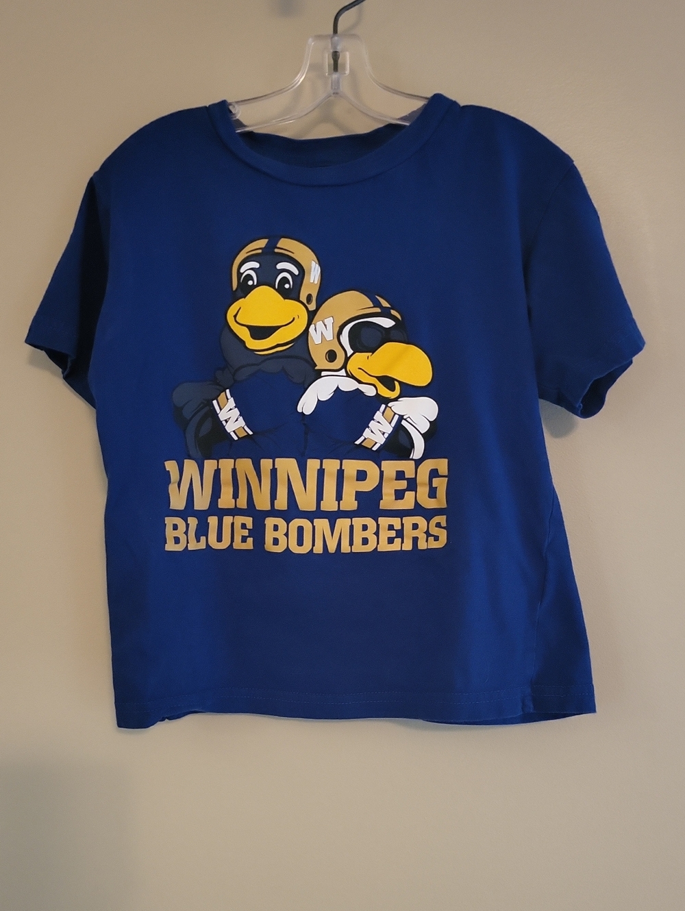 Winnipeg Blue Bombers royal blue mascot tee shirt